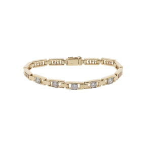 14K Yellow Gold Natural Diamond Floating Link Bracelet