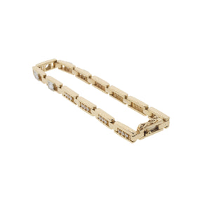 14K Yellow Gold Natural Diamond Floating Link Bracelet