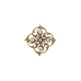 14K Yellow Gold Opal, Pearl, & Diamond Convertible Brooch Pendant