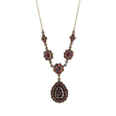 14K Yellow Gold Victorian Bohemian Garnet Necklace