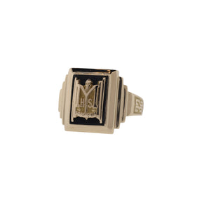 10K Yellow Gold 1932 Enamel High School Class Ring