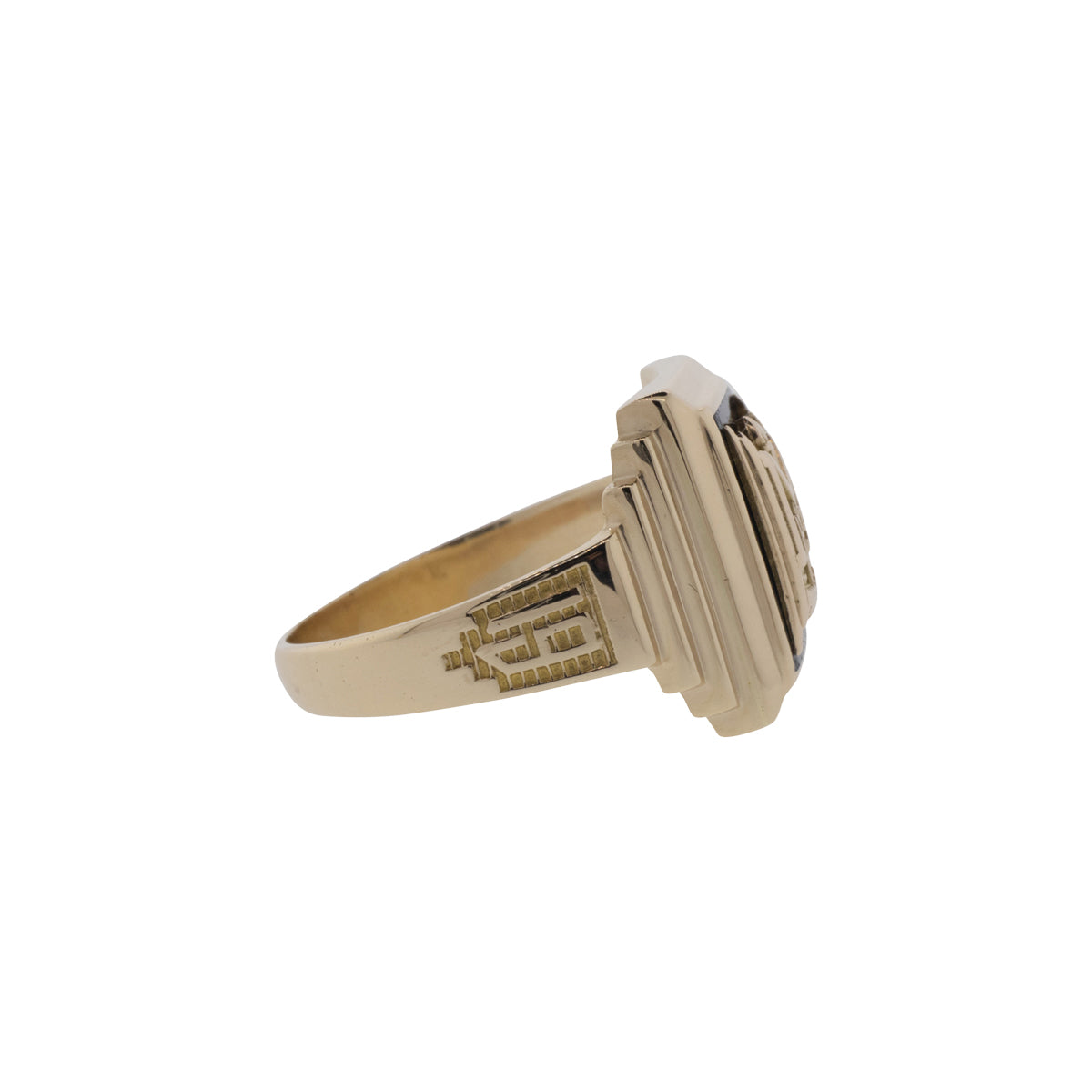 10K Yellow Gold 1932 Enamel High School Class Ring