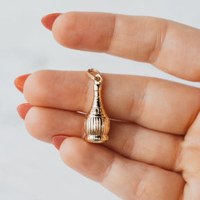 14K Yellow Gold Wine Bottle Charm