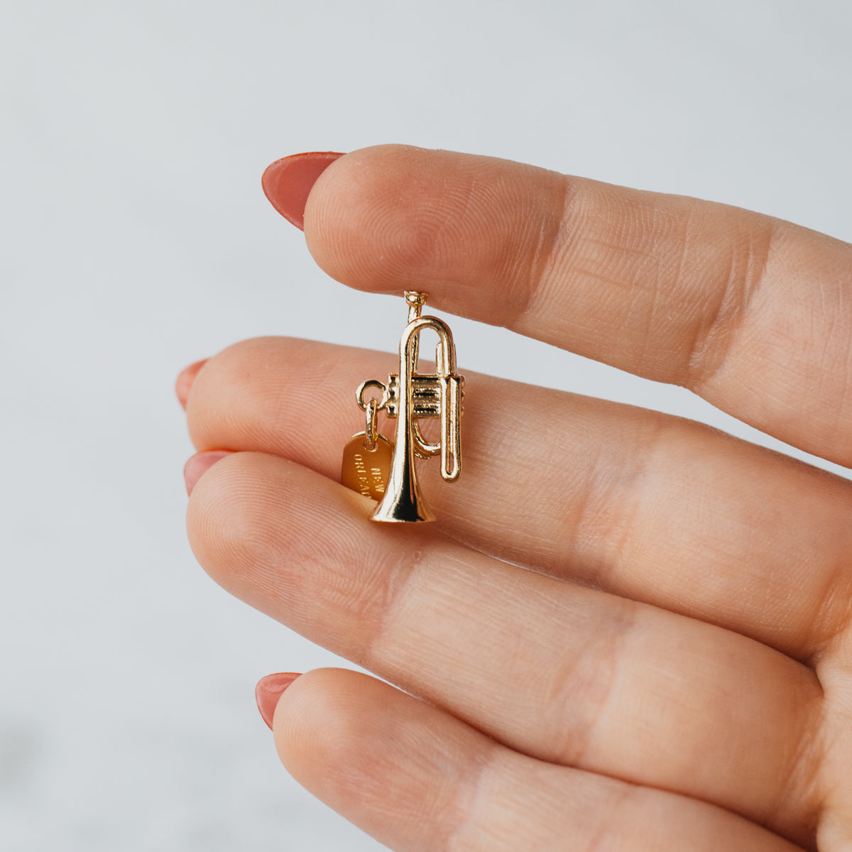 14K Yellow Gold Trumpet Charm