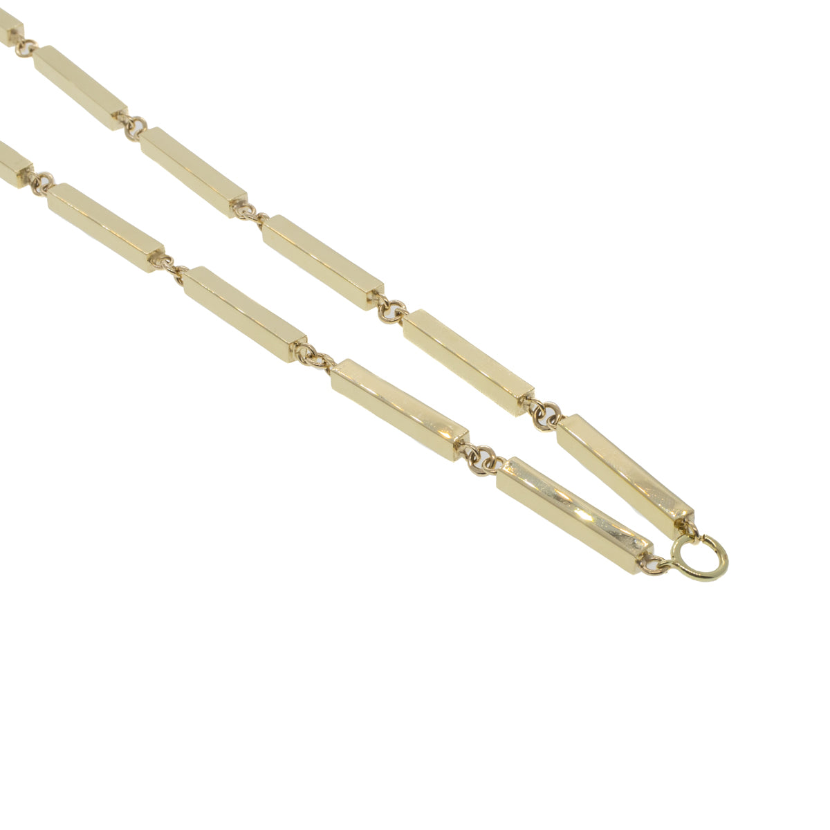 14K Yellow Gold Rectangle Link Necklace