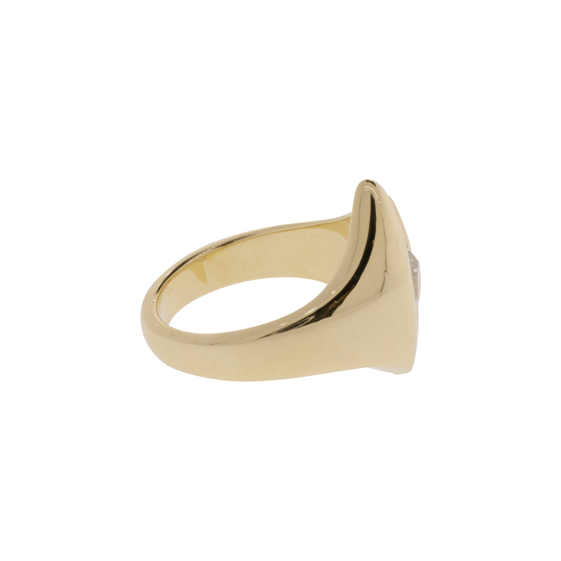 Old Mine and Round Brilliant Three-Stone Diamond Ring