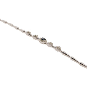 Blue Sapphire & Diamond Flower Bracelet
