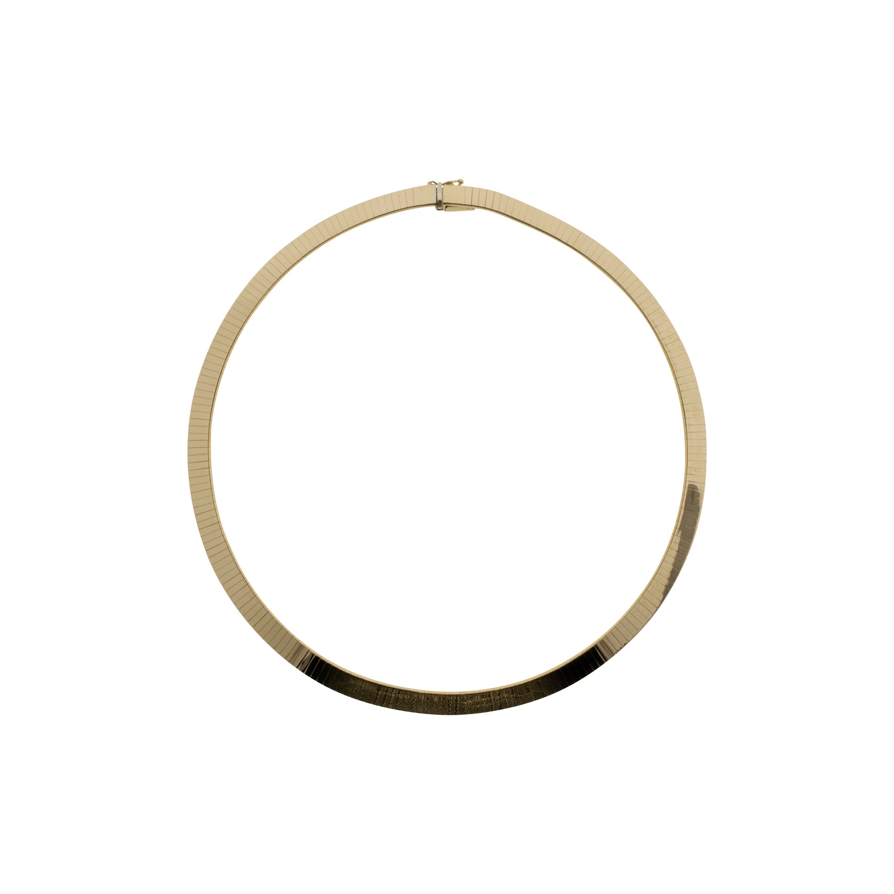 Wide 14k Yellow Gold Omega Chain Necklace