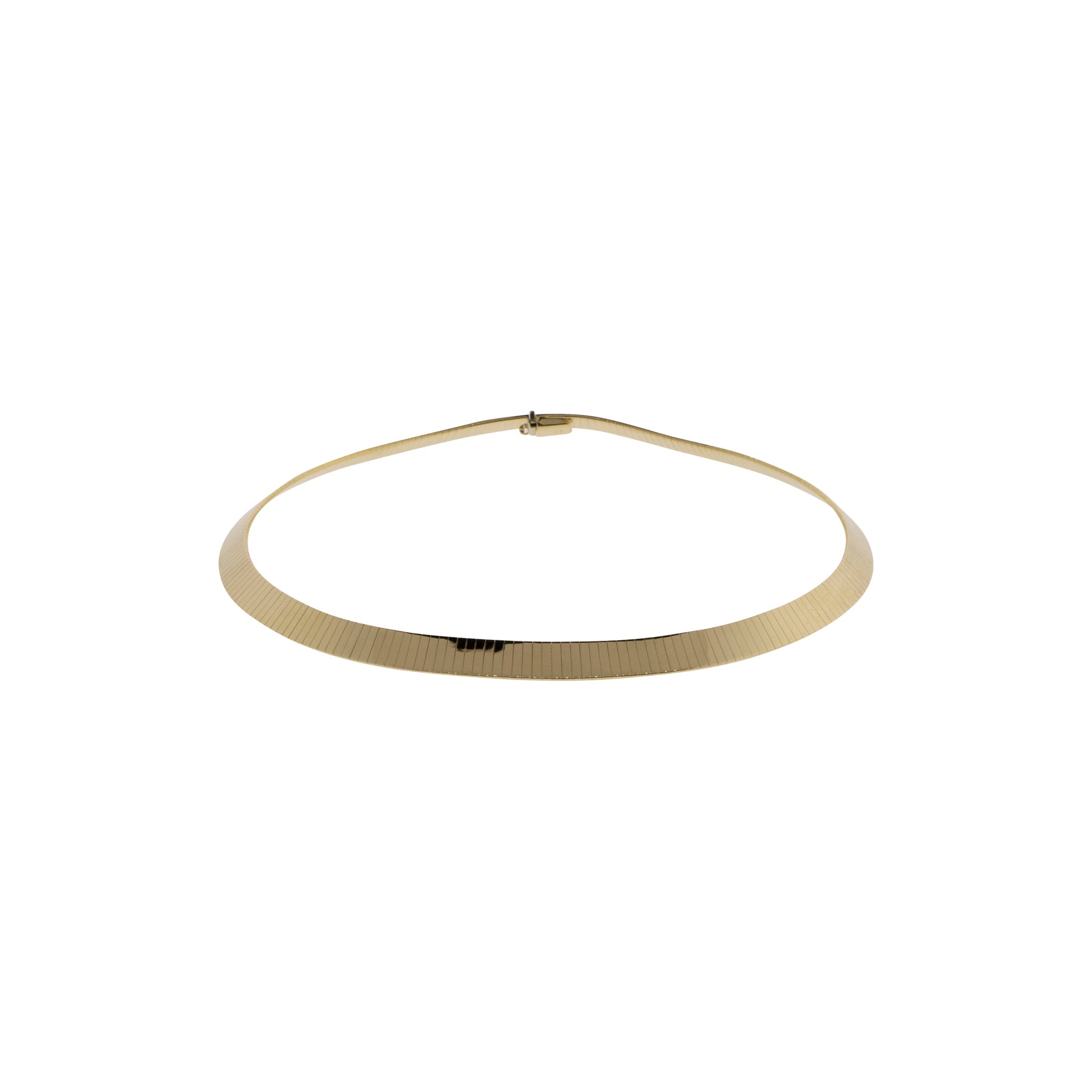 Wide 14k Yellow Gold Omega Chain Necklace