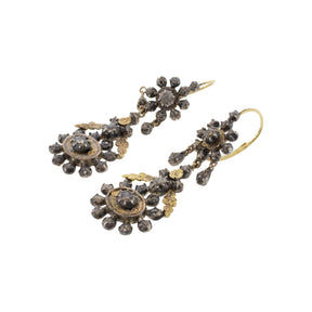 Georgian Old Cut Diamond Dangle Earrings