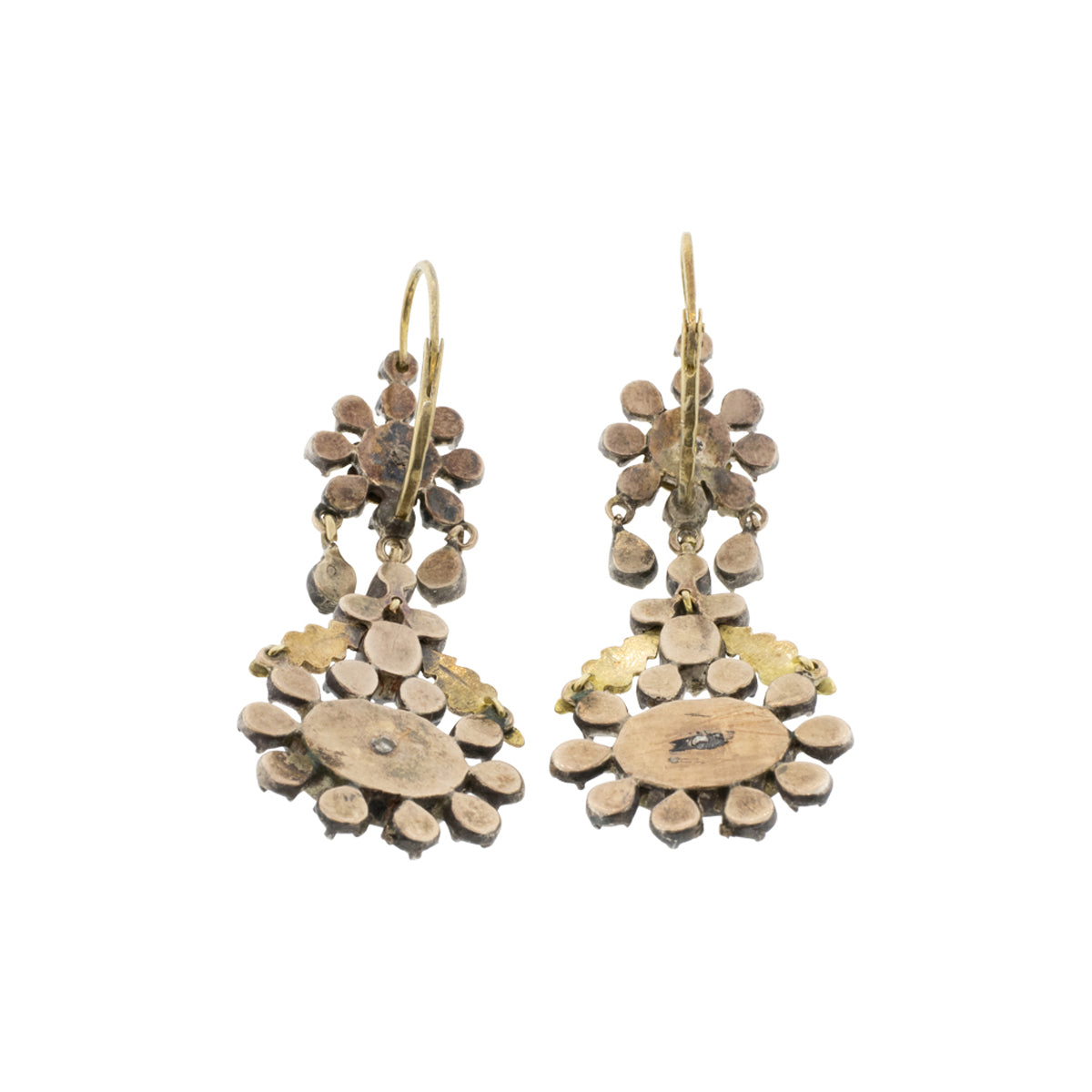 Georgian Old Cut Diamond Dangle Earrings