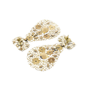 9-17K Yellow Gold Georgian Rose-Cut Diamond Earrings