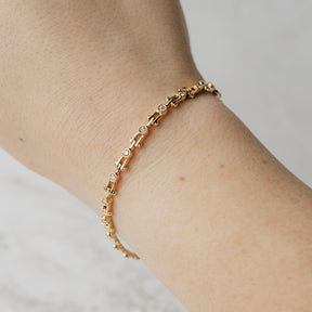 Jax Link Style Bezel Set Diamond Bracelet