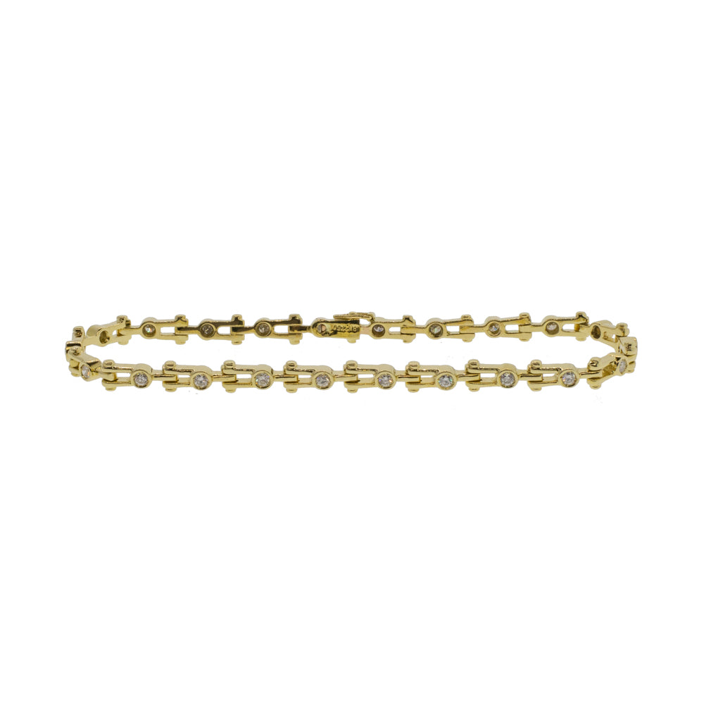 Jax Link Style Bezel Set Diamond Bracelet