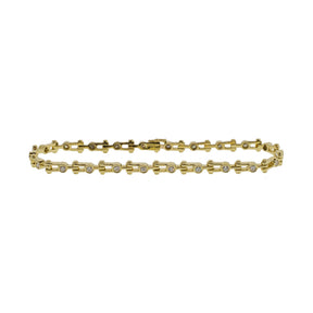 Jax Link Style Bezel Set Diamond Bracelet