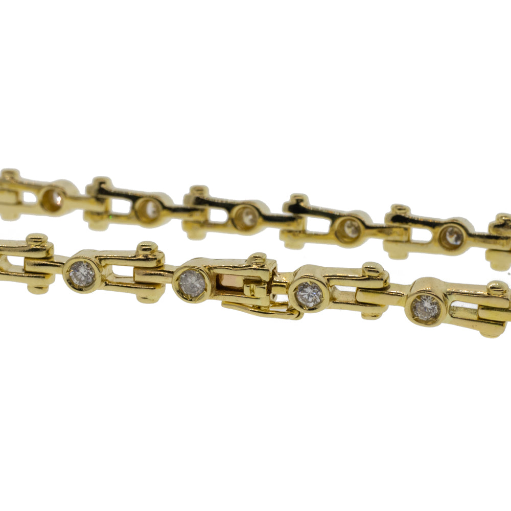 Jax Link Style Bezel Set Diamond Bracelet