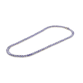14K White Gold Oval Tanzanite Line Necklace