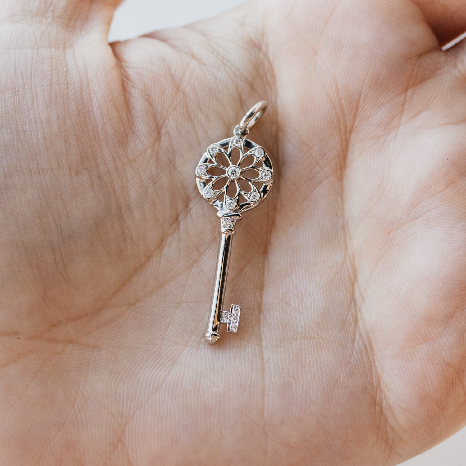 Tiffany & Co. Key 18K White Gold Pendant Charm