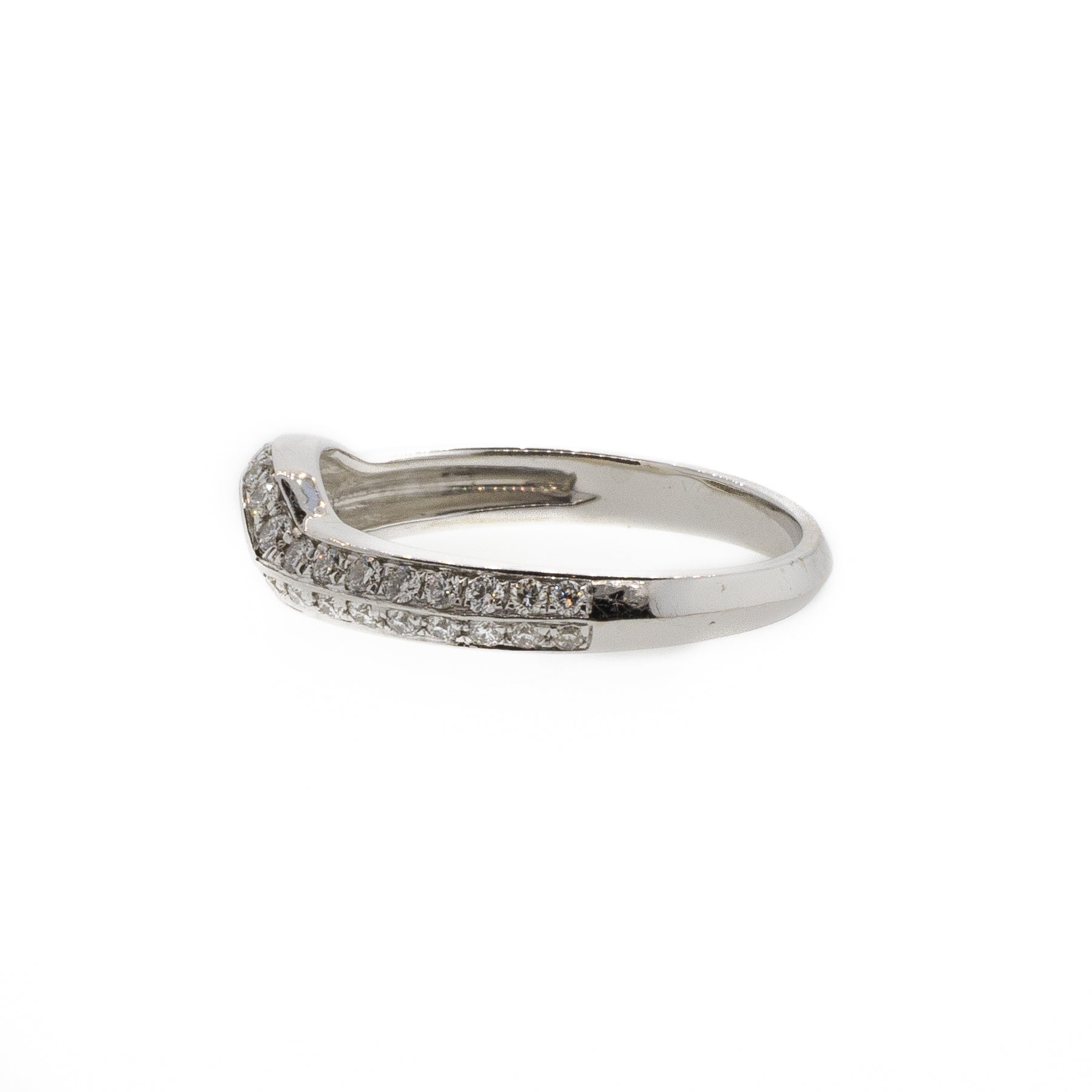 White Gold Diamond Contour Band