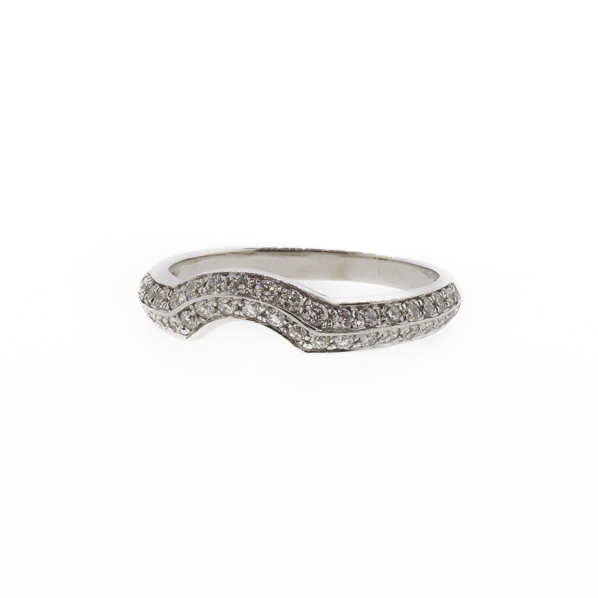 White Gold Diamond Contour Band