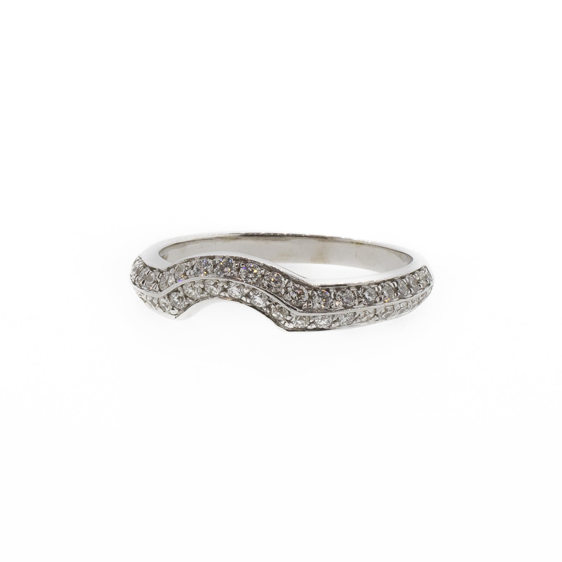 White Gold Diamond Contour Band
