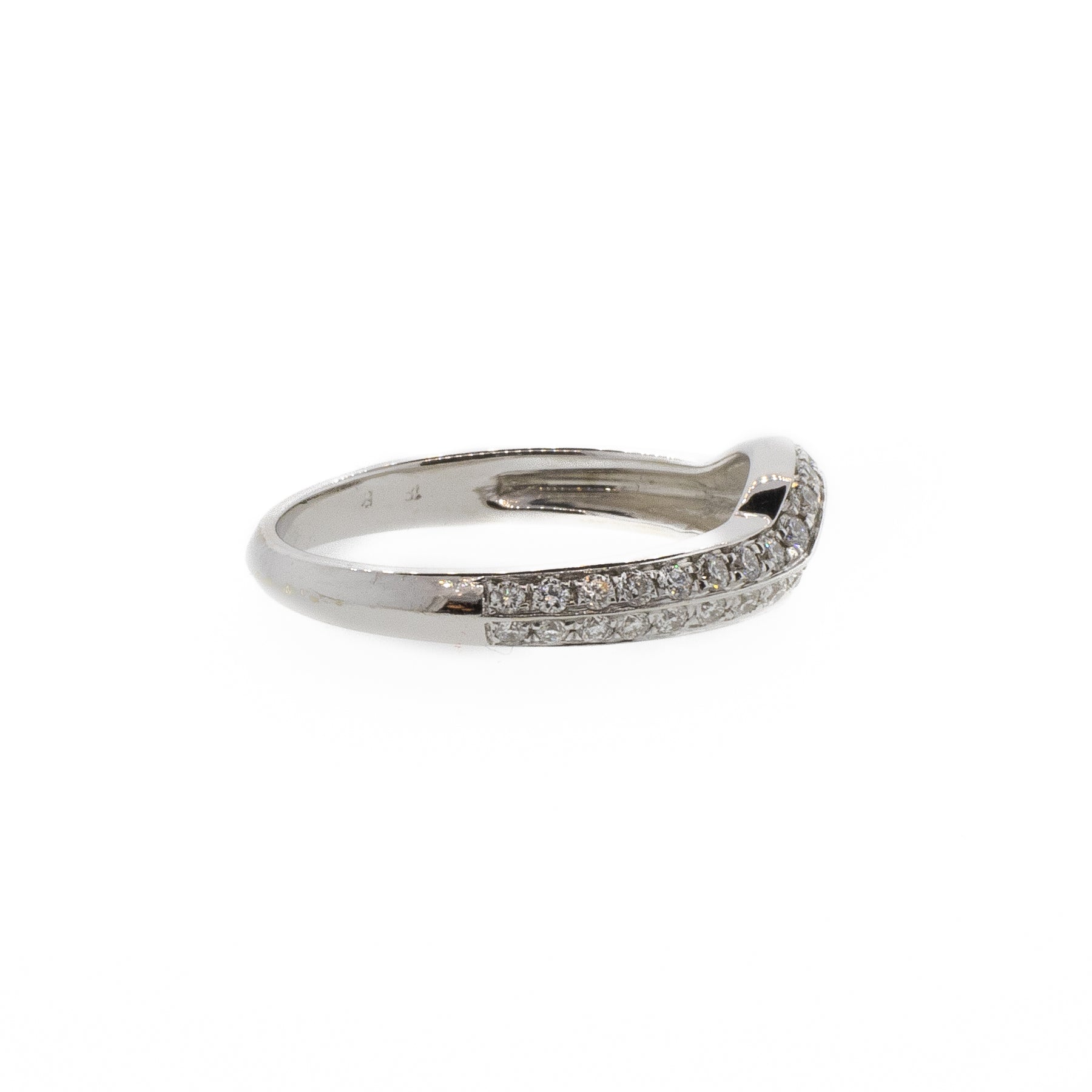 White Gold Diamond Contour Band