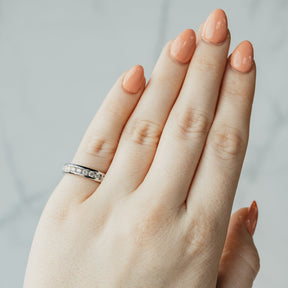 11 Stone Channel Set White Gold Diamond Band