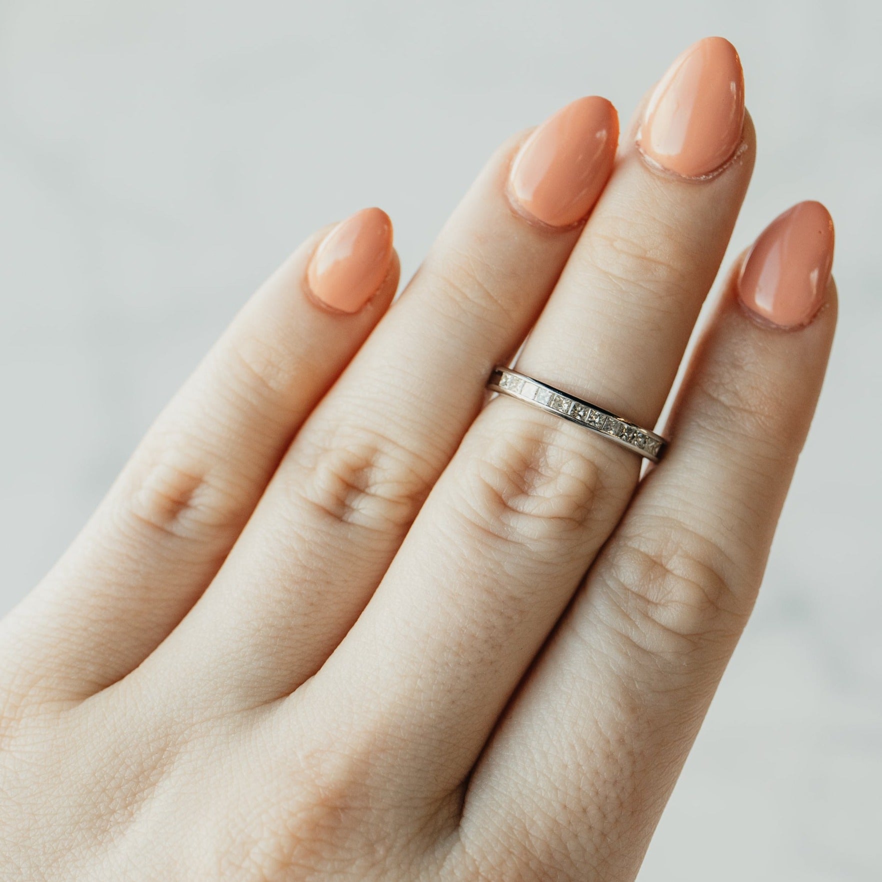 Princess-Cut 12 Stone Platinum Diamond Anniversary Band