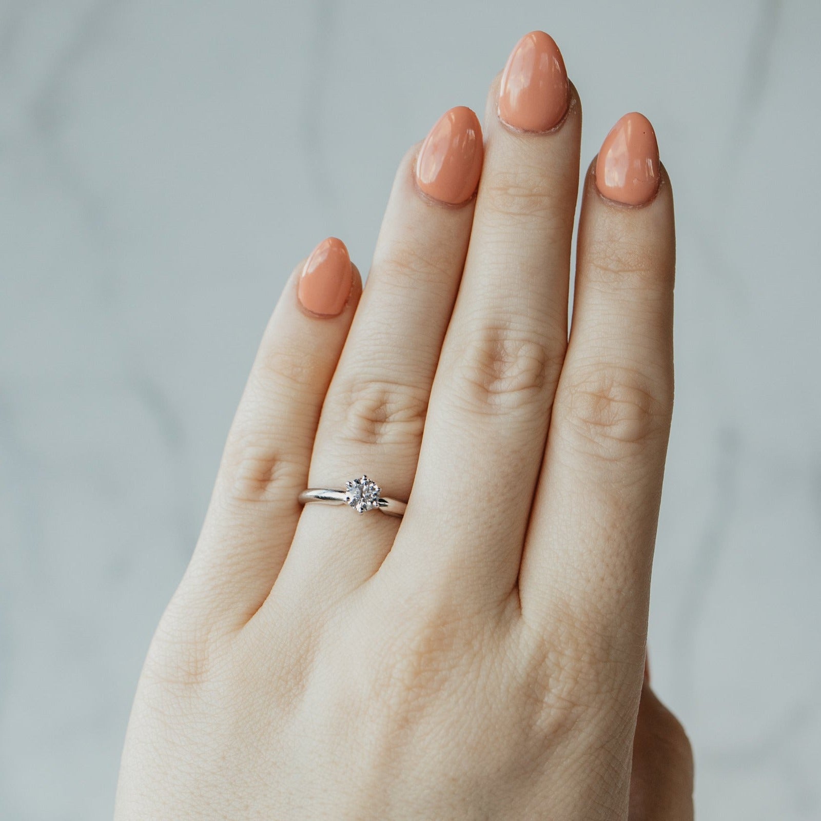 Round Brilliant Diamond Solitaire White Gold Ring