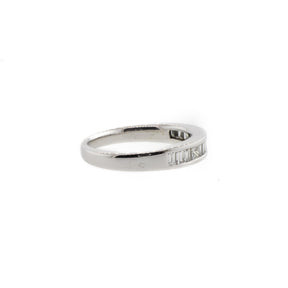 Baguette And Princess Cut White Gold Diamond Channel-Set Band