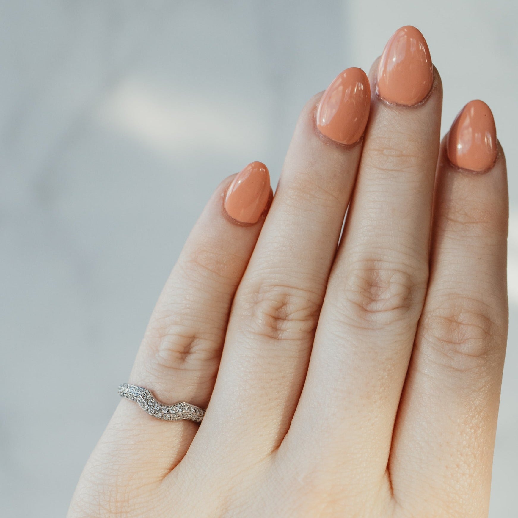 White Gold Diamond Contour Band