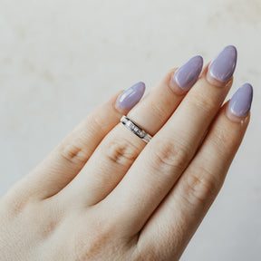 Baguette And Princess Cut White Gold Diamond Channel-Set Band