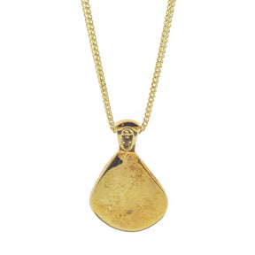 14K Yellow Gold Grey Opal and Diamond Pendant Necklace