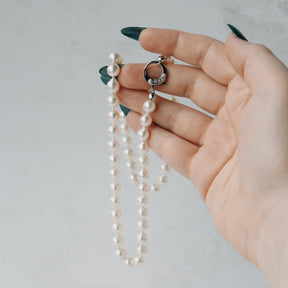 -Akoya Pearl Necklace With White Gold & Diamond Clasp