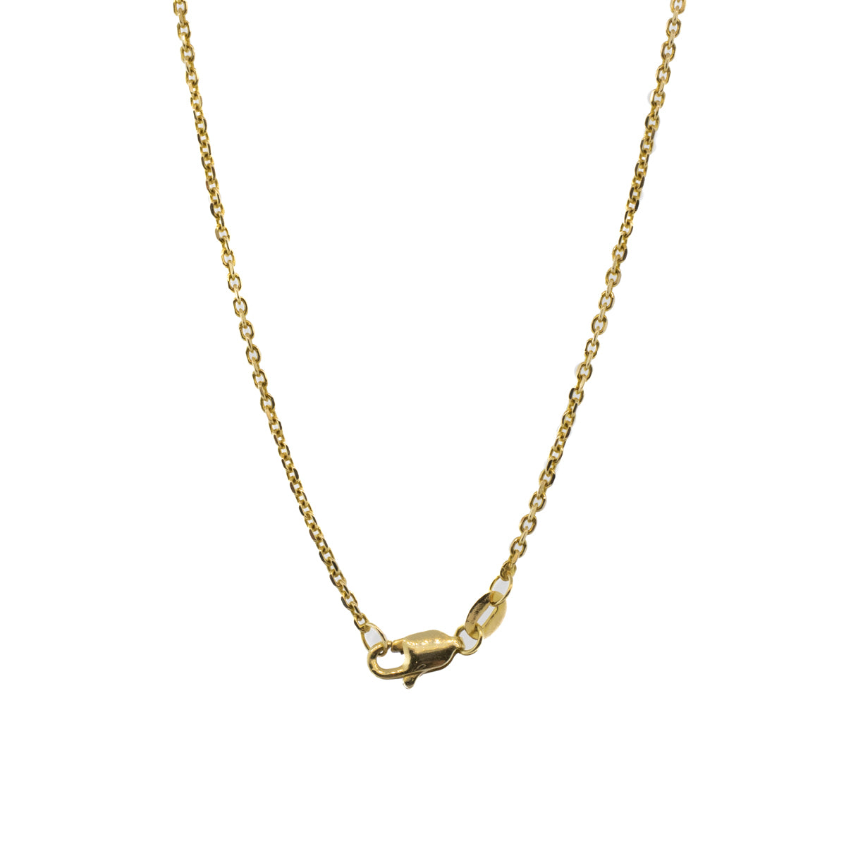 14K Yellow Gold Orange Lab Sapphire Pendant Necklace