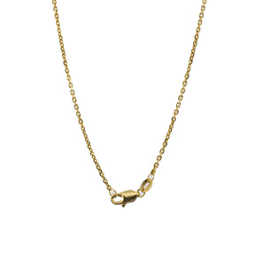 14K Yellow Gold Orange Lab Sapphire Pendant Necklace