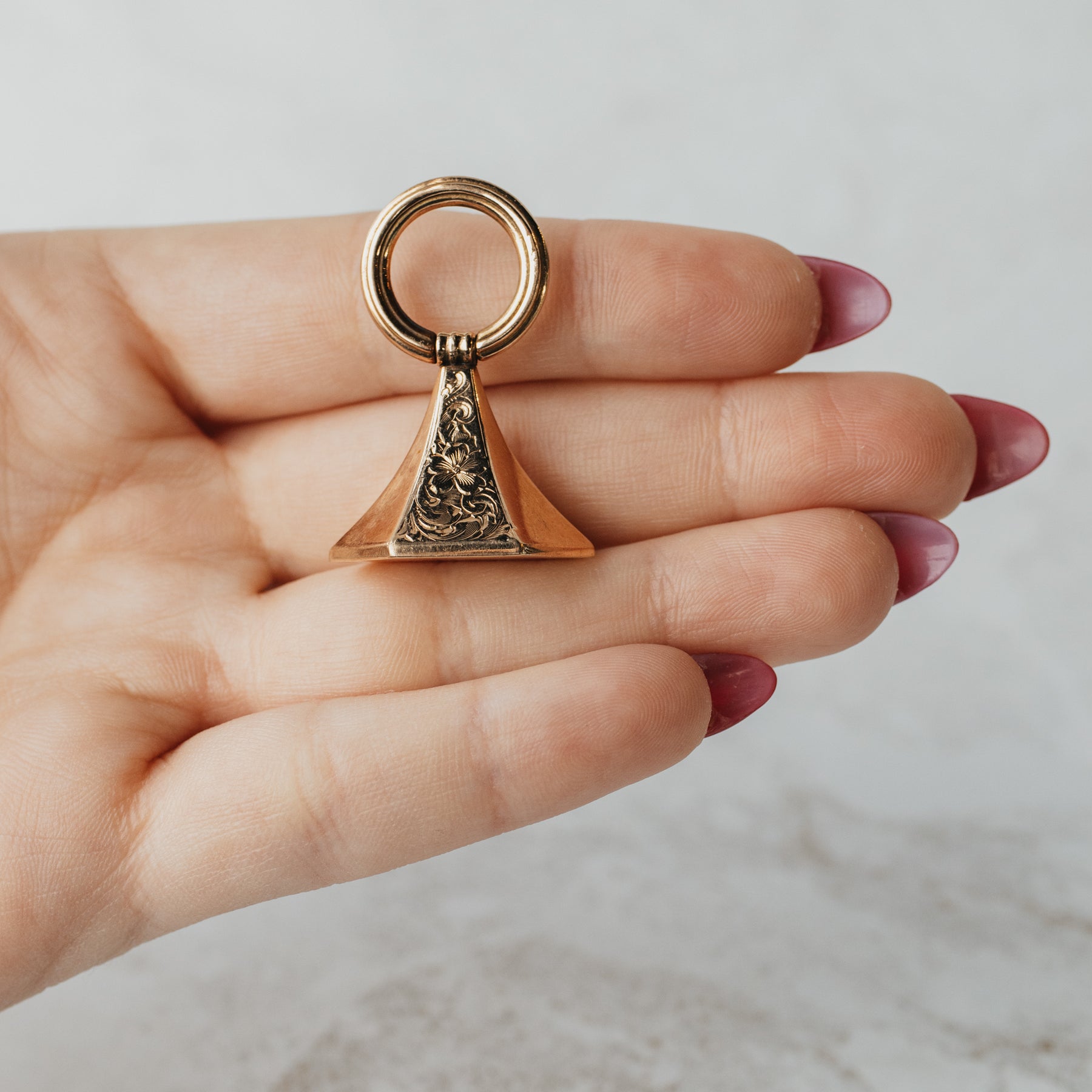 Hollow Engraved Victorian Watch Fob Charm
