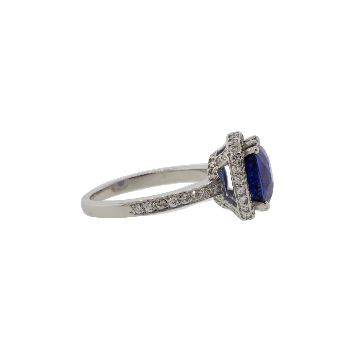 Platinum 3.67ct Sapphire and Diamond Cocktail Ring