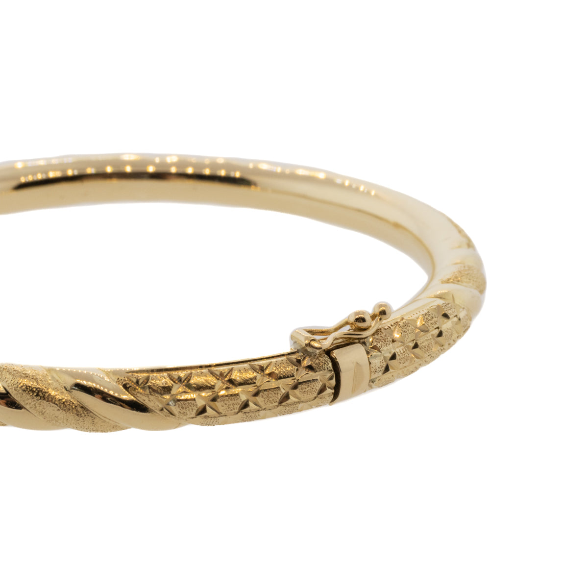 Engraved Hinge Bangle Bracelet