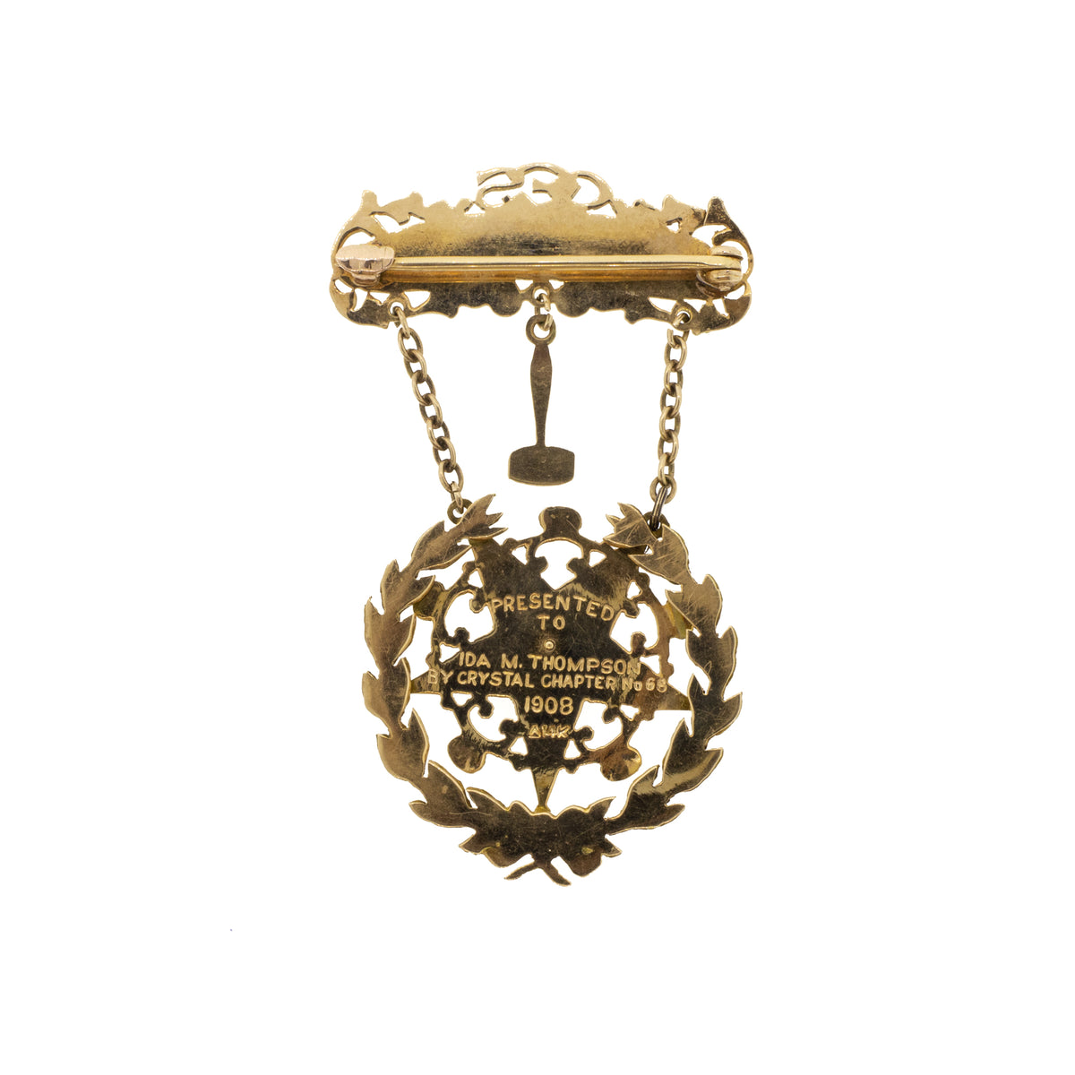 1908 Engraved Order of the Eastern Star Medallion