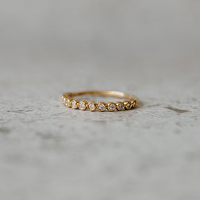 14K Yellow Gold Round Cut Bezel-Set Diamond Anniversary Band