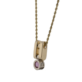 Geometric Pink Sapphire 14K Yellow Gold Necklace