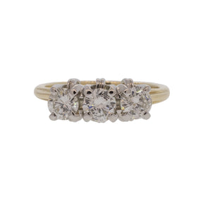 Knotted Three-Stone Diamond Ring