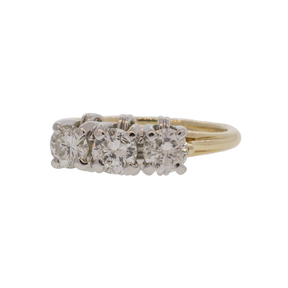 Knotted Three-Stone Diamond Ring