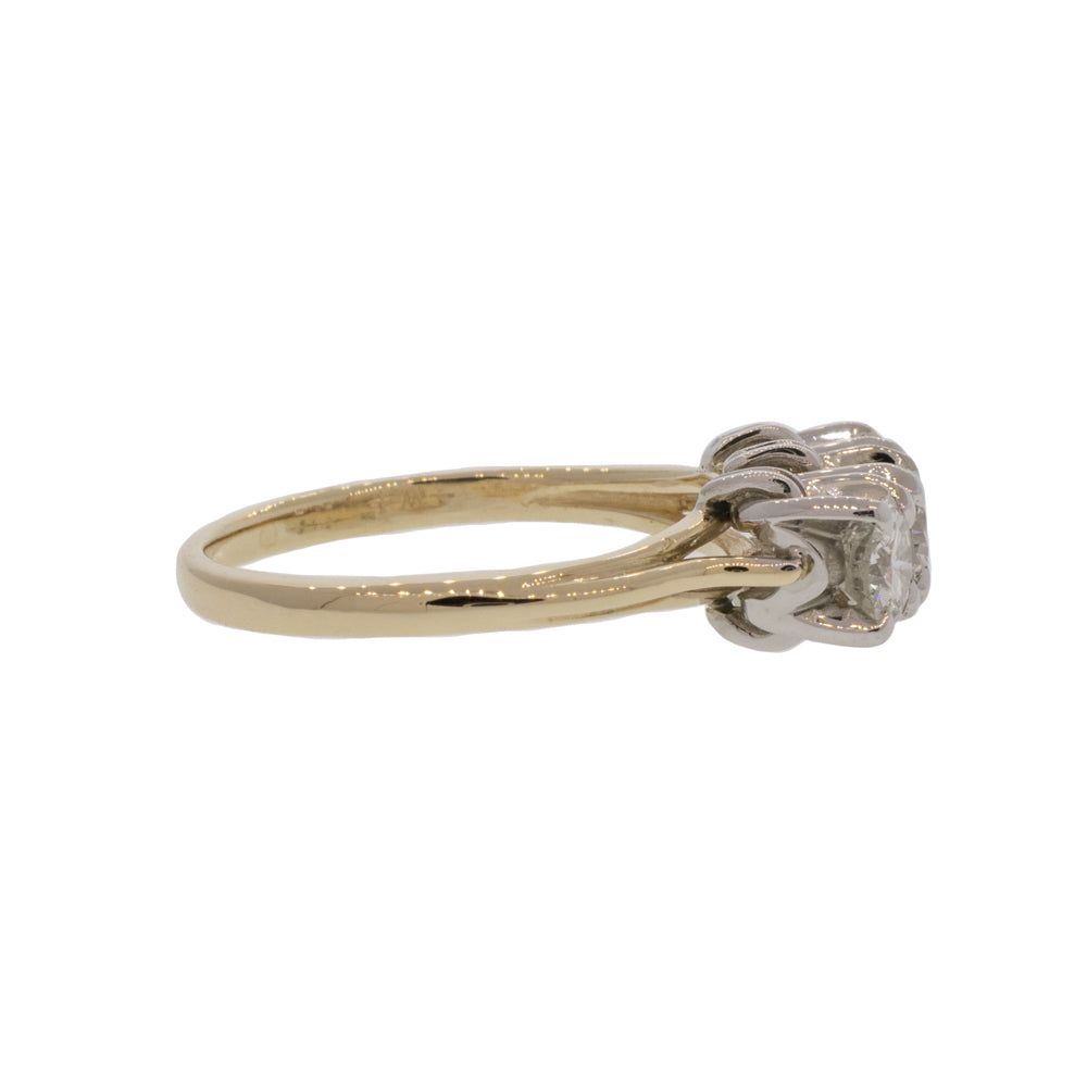 Knotted Three-Stone Diamond Ring