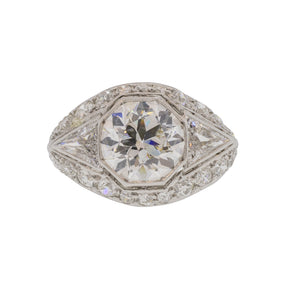 Old European Cut Diamond Antique Platinum Ring