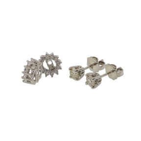 Diamond Solitaire Studs With Halo Jackets