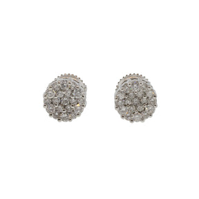 Diamond Cluster Screw Back Earrings