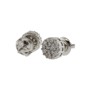 Diamond Cluster Screw Back Earrings