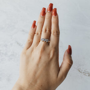 Knotted Three-Stone Diamond Ring